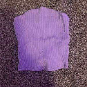 ribbed purple tube top